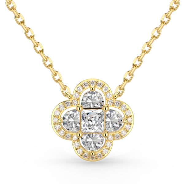 925 Sterling Silver 18K Gold Plated Cubic Zirconia Necklace