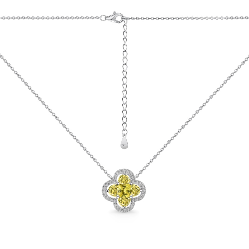 925 Sterling Silver Cubic Zirconia Square Cut Necklace - Image 3