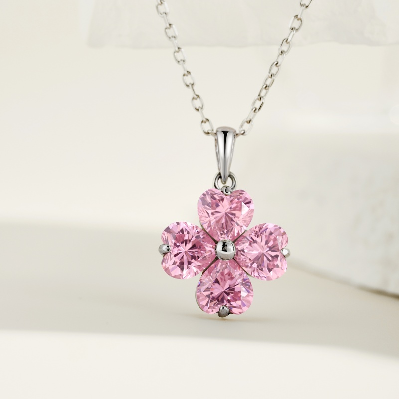 925 Sterling Silver Cubic Zirconia Heart Necklace