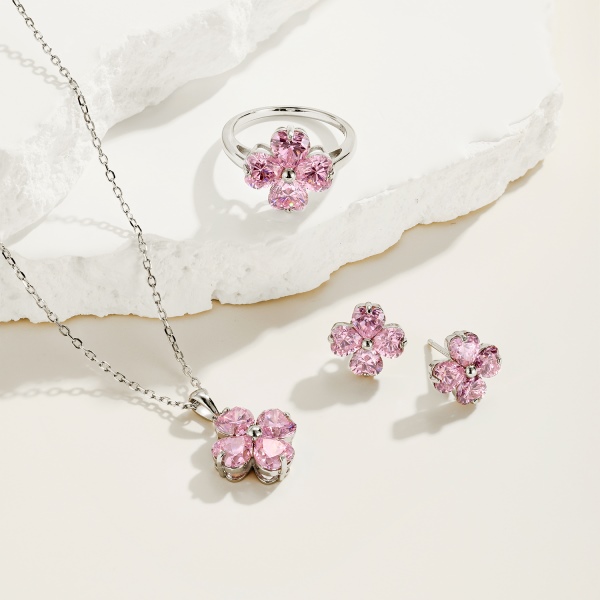 925 Sterling Silver Cubic Zirconia Heart Necklace - Image 4