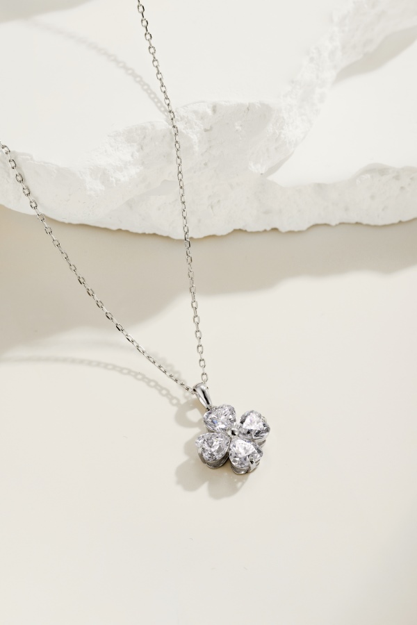 925 Sterling Silver Cubic Zirconia Heart Necklace - Image 4