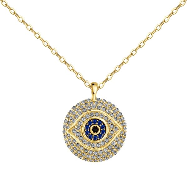 925 Sterling Silver 18K Gold Plated Cubic Zirconia Necklace