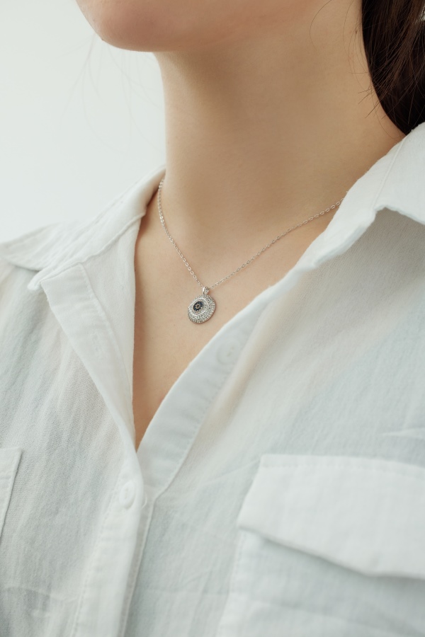 925 Sterling Silver Cubic Zirconia Necklace - Image 5