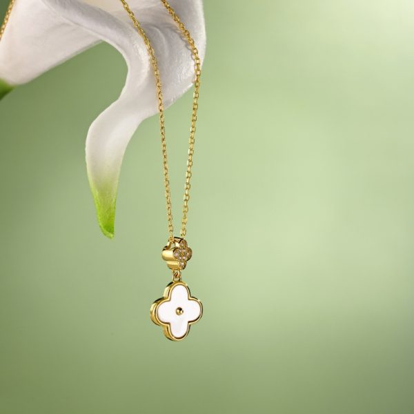 925 Sterling Silver 18K Gold Plated Cubic Zirconia Necklace