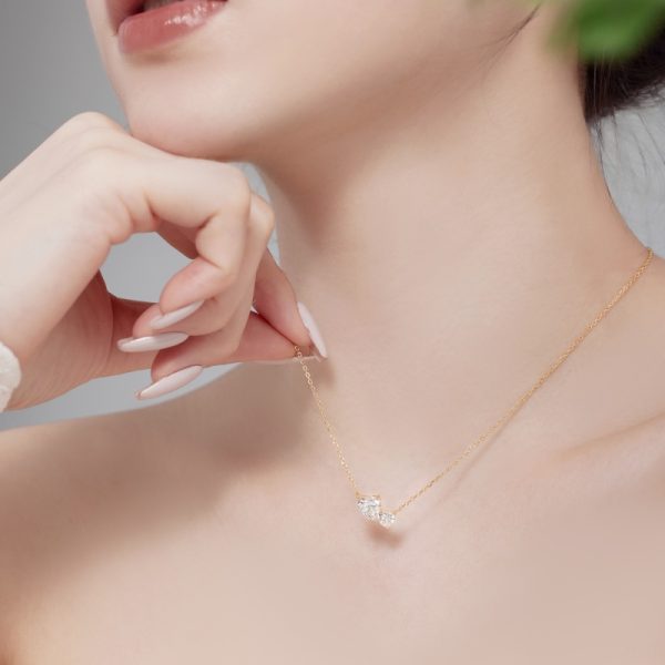 925 Sterling Silver 18K Gold Plated Cubic Zirconia Necklace