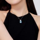 925 Sterling Silver Cubic Zirconia Rectangle Cut Necklace