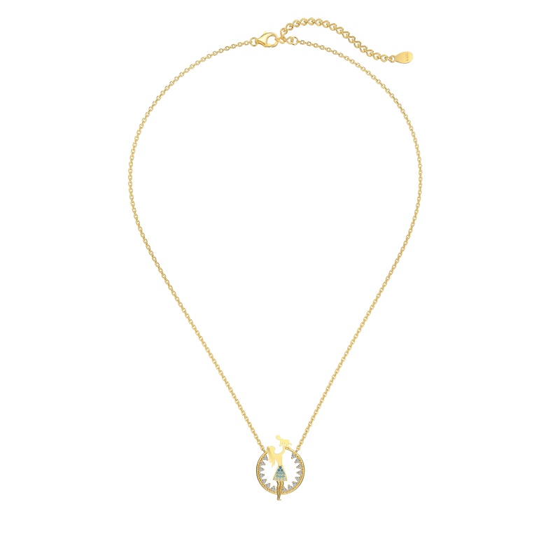 925 Sterling Silver 18K Gold Plated Cubic Zirconia Necklace - Image 3