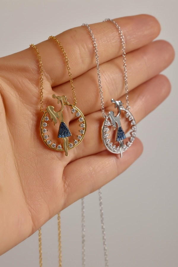 925 Sterling Silver 18K Gold Plated Cubic Zirconia Necklace - Image 4