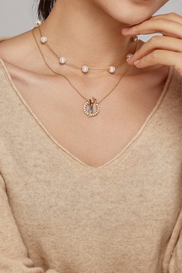 925 Sterling Silver 18K Gold Plated Cubic Zirconia Necklace - Image 5