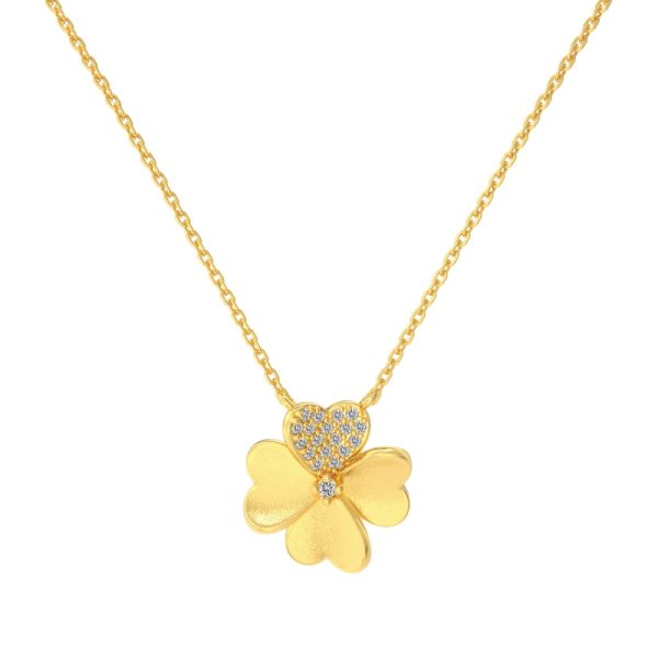 925 Sterling Silver 18K Gold Plated Cubic Zirconia Necklace