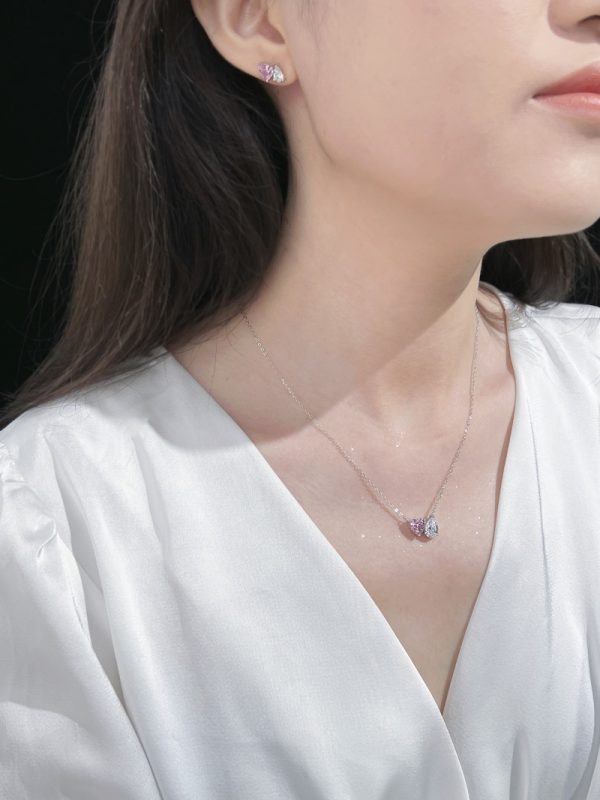 925 Sterling Silver Cubic Zirconia Heart Necklace