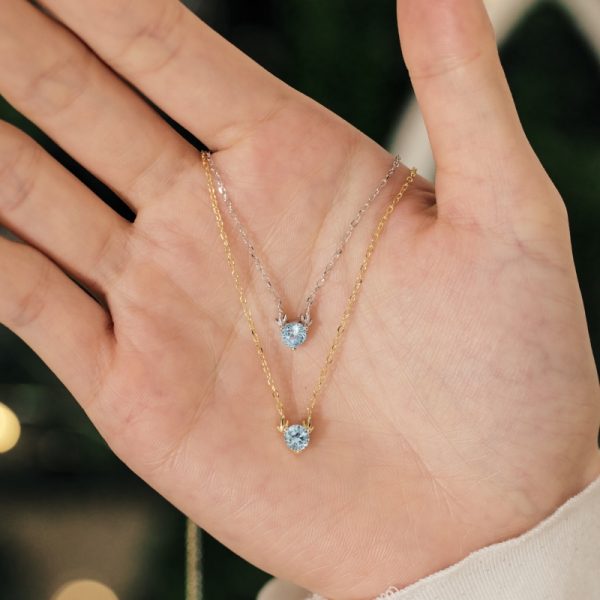 925 Sterling Silver 14K Gold Plated Cubic Zirconia Necklace