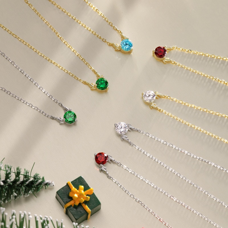 925 Sterling Silver 14K Gold Plated Cubic Zirconia Necklace - Image 2