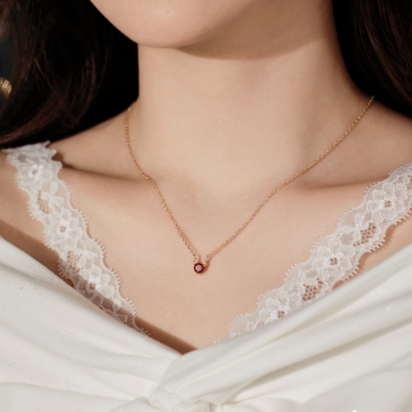 925 Sterling Silver 14K Gold Plated Cubic Zirconia Necklace - Image 5