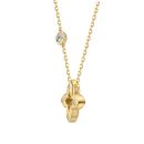 925 Sterling Silver 22K Gold Plated Cubic Zirconia Necklace