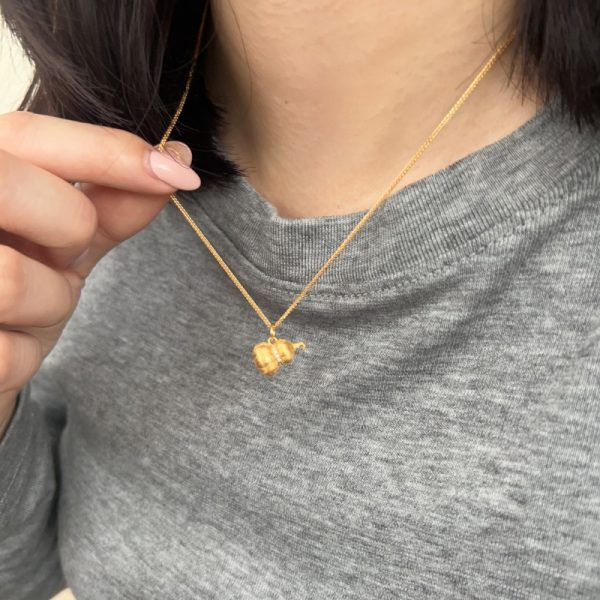 925 Sterling Silver 22K Gold Plated Cubic Zirconia Necklace