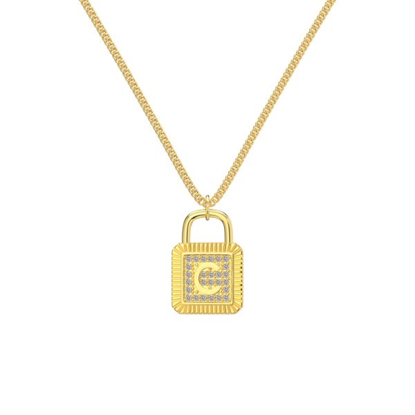 925 Sterling Silver 18K Gold Plated Cubic Zirconia Necklace