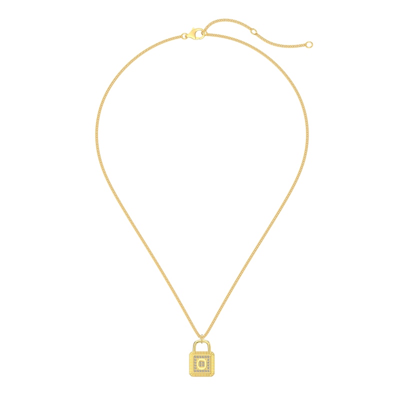 925 Sterling Silver 18K Gold Plated Cubic Zirconia Necklace