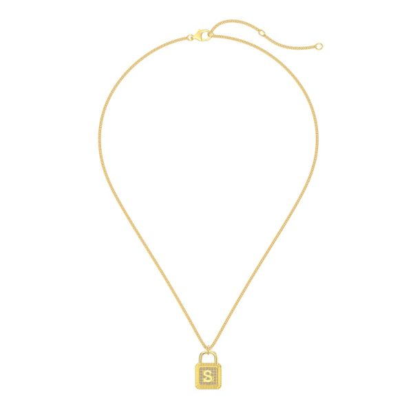 925 Sterling Silver 18K Gold Plated Cubic Zirconia Necklace