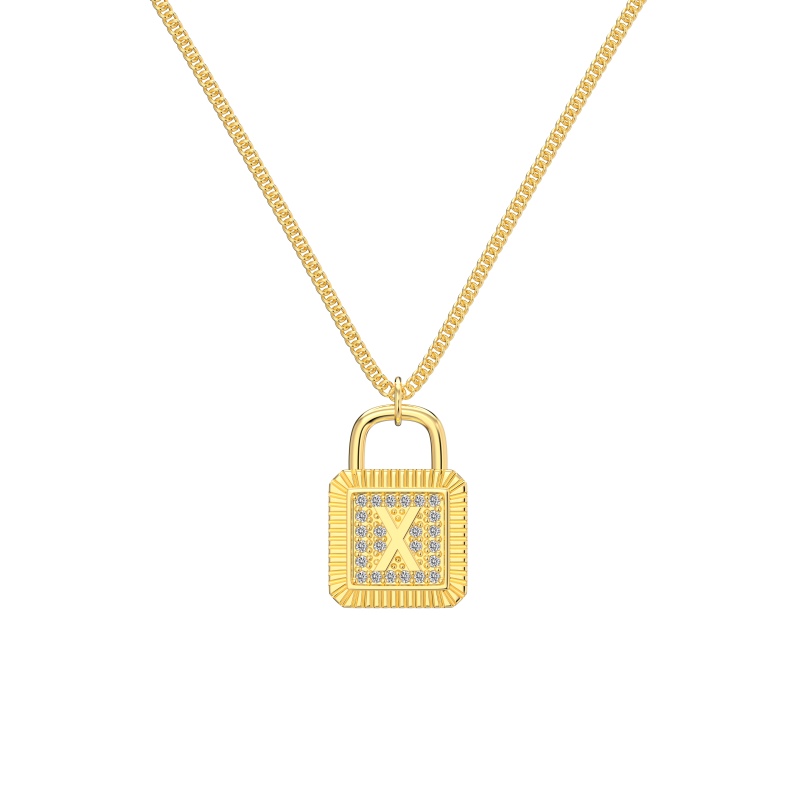 925 Sterling Silver 18K Gold Plated Cubic Zirconia Necklace