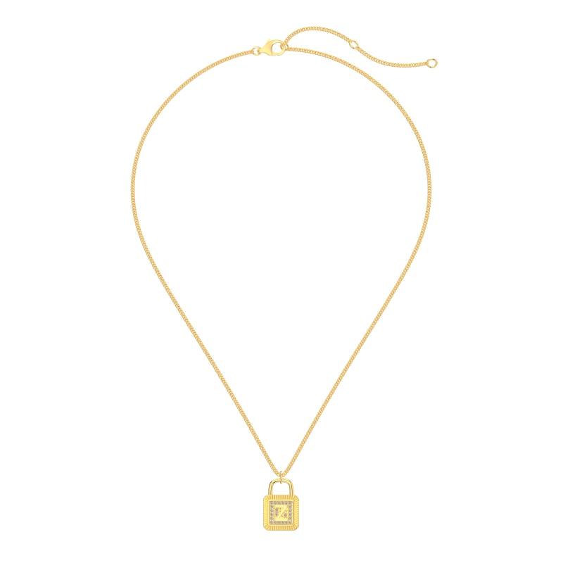 925 Sterling Silver 18K Gold Plated Cubic Zirconia Necklace - Image 2