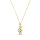 925 Sterling Silver 14K Gold Plated Cubic Zirconia Necklace