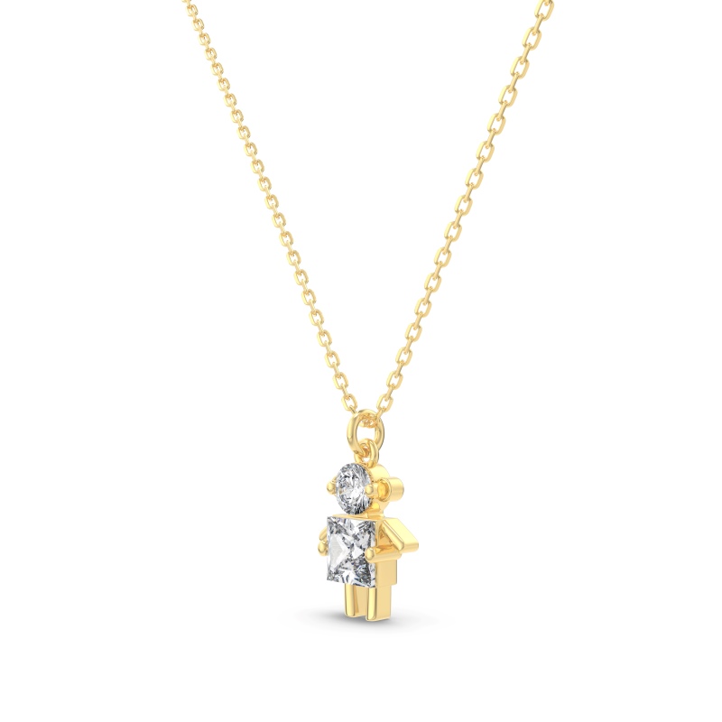 925 Sterling Silver 14K Gold Plated Cubic Zirconia Necklace