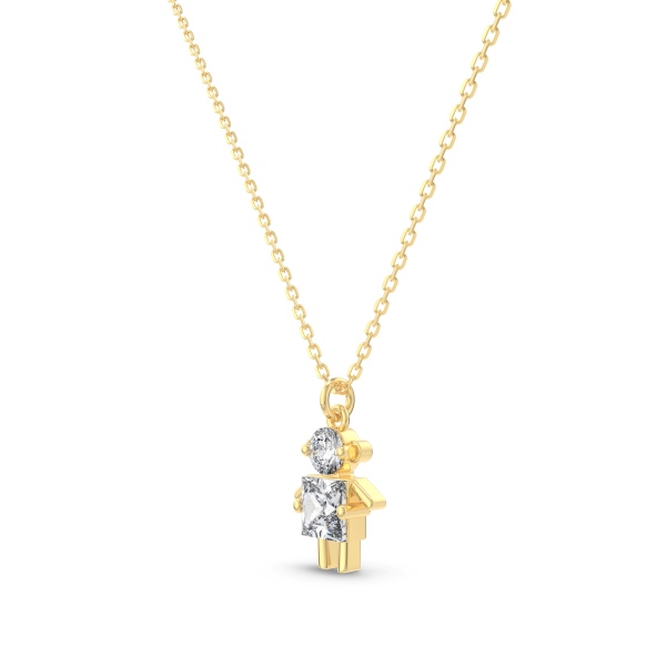 925 Sterling Silver 14K Gold Plated Cubic Zirconia Necklace - Image 4