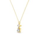 925 Sterling Silver 14K Gold Plated Cubic Zirconia Necklace