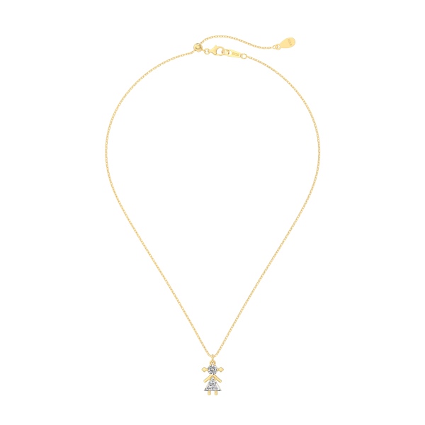 925 Sterling Silver 14K Gold Plated Cubic Zirconia Necklace - Image 5