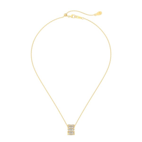 925 Sterling Silver 14K Gold Plated Cubic Zirconia Necklace