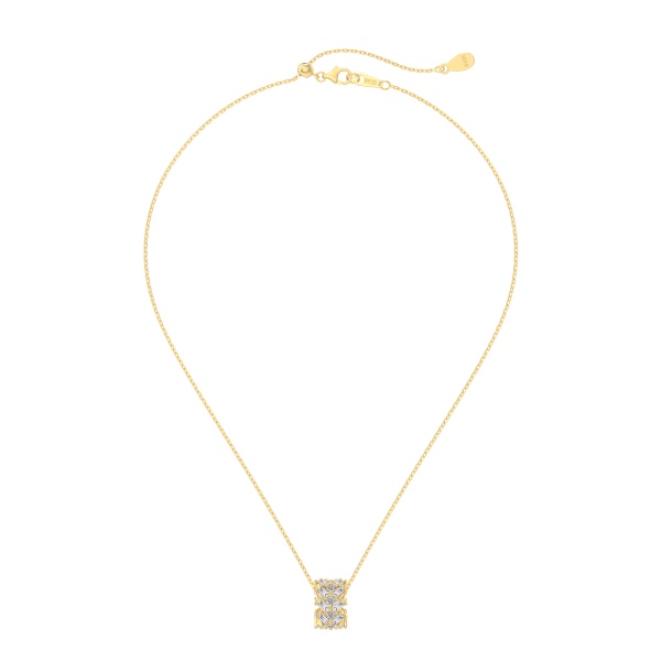 925 Sterling Silver 14K Gold Plated Cubic Zirconia Necklace - Image 4
