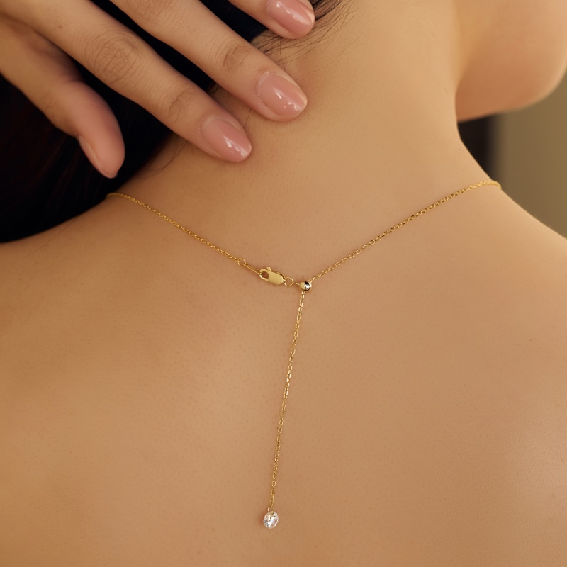 14K Gold Plated Cubic Zirconia Necklace - Image 3