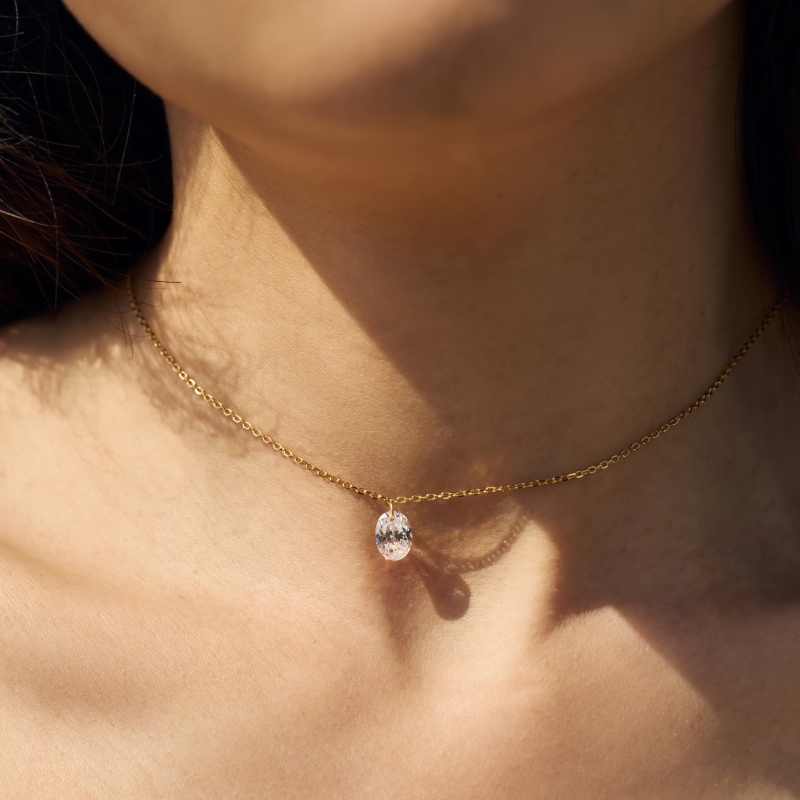 14K Gold Plated Cubic Zirconia Necklace - Image 2
