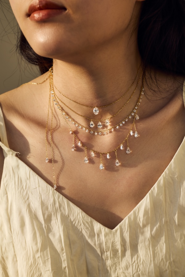 14K Gold Plated Cubic Zirconia Necklace - Image 5