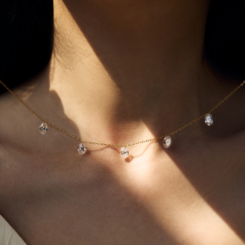 14K Gold Plated Cubic Zirconia Necklace