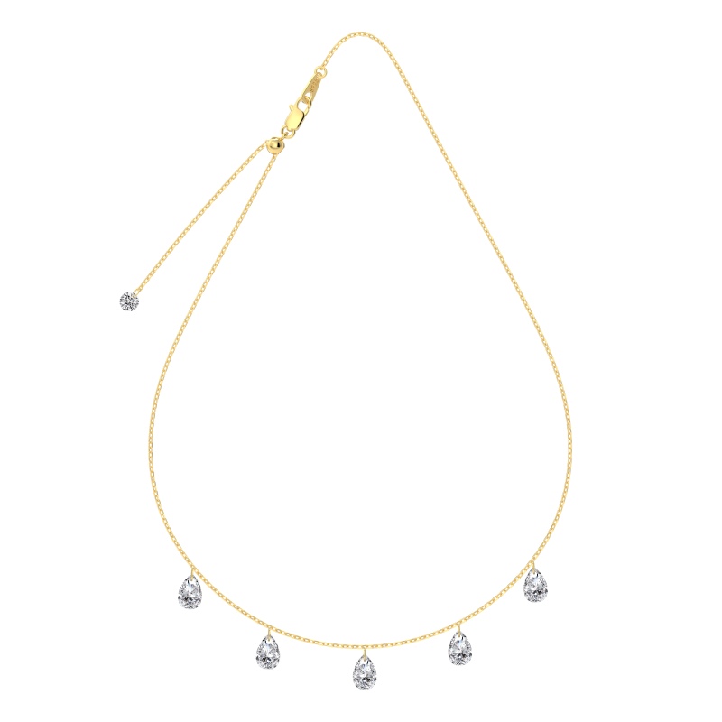14K Gold Plated Cubic Zirconia Necklace