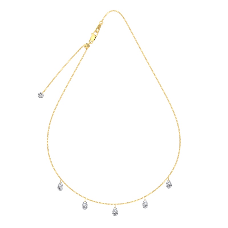 14K Gold Plated Cubic Zirconia Necklace