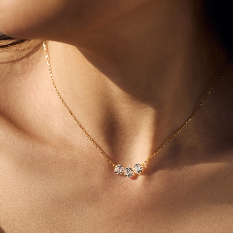 14K Gold Plated Cubic Zirconia Necklace - Image 2