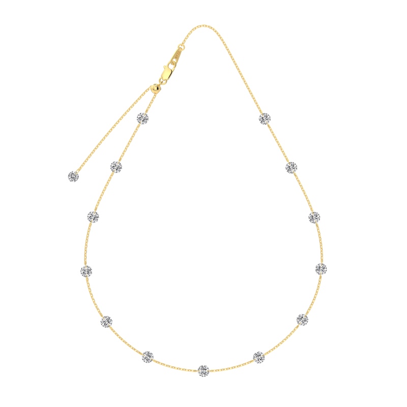 14K Gold Plated Cubic Zirconia Necklace