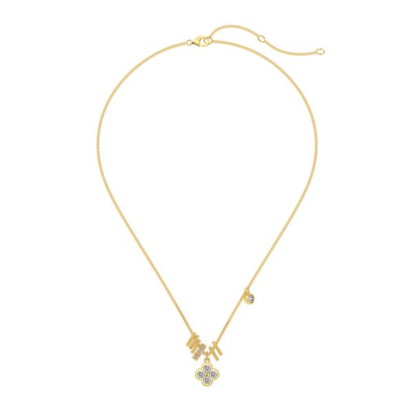 925 Sterling Silver 18K Gold Plated Cubic Zirconia Necklace