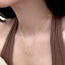 925 Sterling Silver 14K Gold Plated Cubic Zirconia Necklace