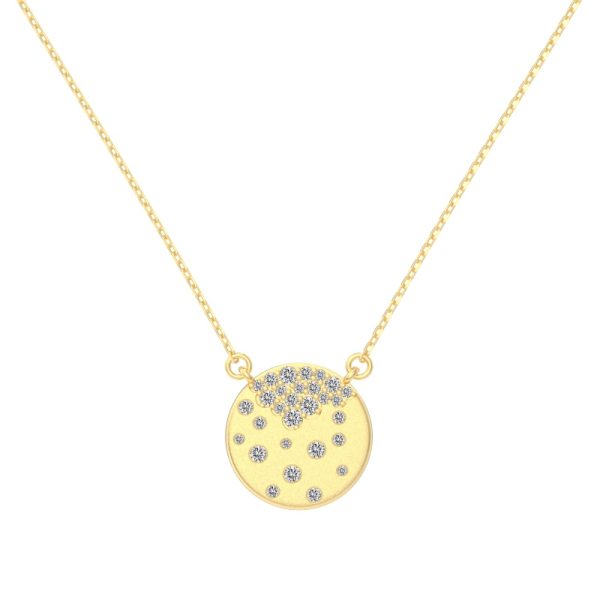 925 Sterling Silver 14K Plated Cubic Zirconia Necklace
