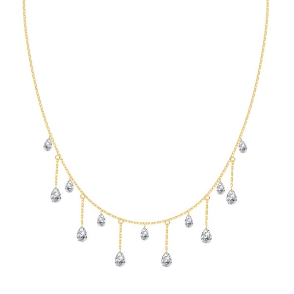 14K Gold Plated Cubic Zirconia Necklace