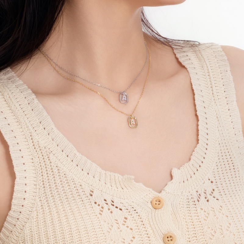 925 Sterling Silver 14K Gold Plated Cubic Zirconia Necklace