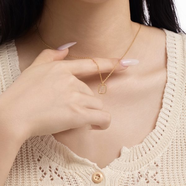 925 Sterling Silver 14K Gold Plated Cubic Zirconia Necklace