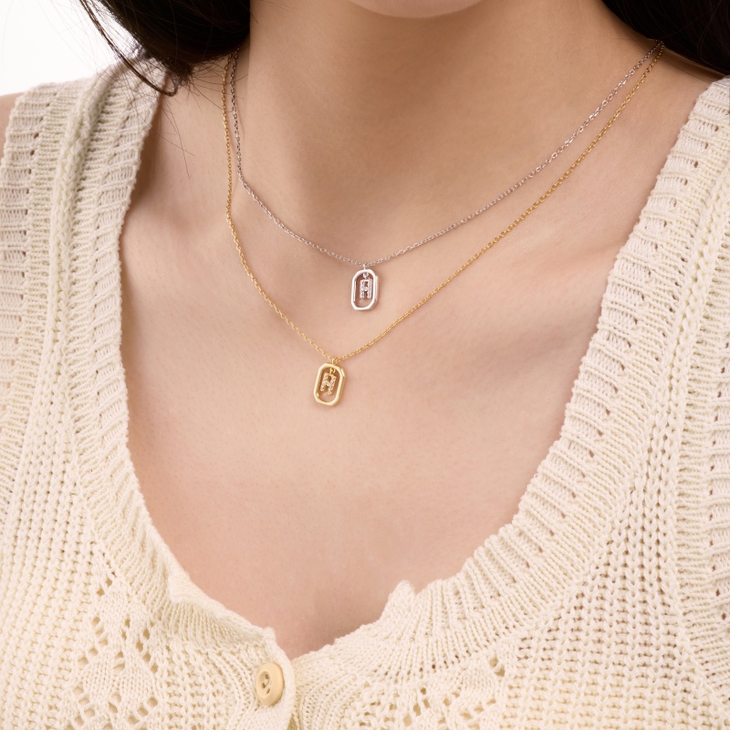 925 Sterling Silver 14K Gold Plated Cubic Zirconia Necklace