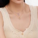 925 Sterling Silver 14K Gold Plated Cubic Zirconia Necklace