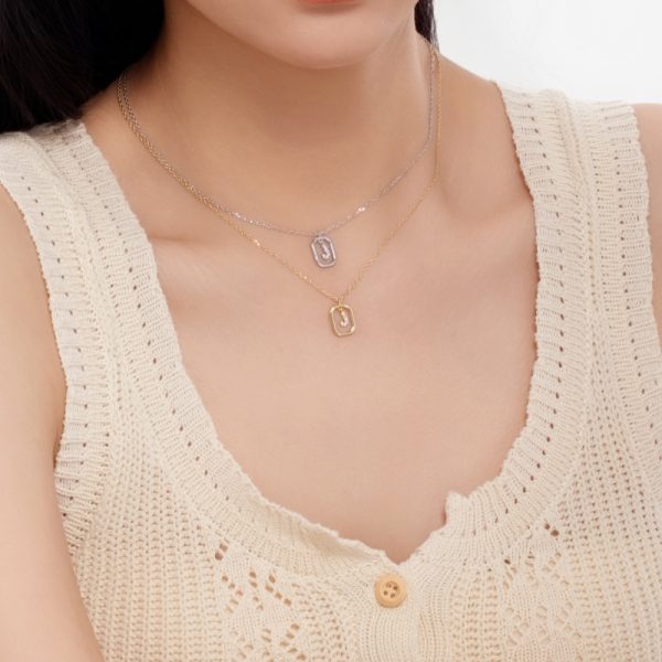 925 Sterling Silver 14K Gold Plated Cubic Zirconia Necklace
