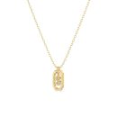 925 Sterling Silver 14K Gold Plated Cubic Zirconia Necklace